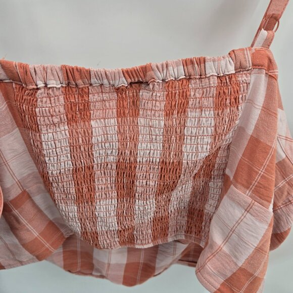 Torrid Orange Seersucker Sweetheart Neckline Smocked Back Crop Top 3X 22… - Picture 7 of 9